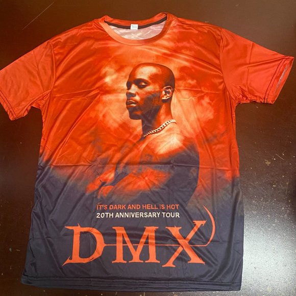 DMX Other - DMX Mens Orange Black 20th Anniversary Tour Short Sleeve Pullover T Shirt Size L